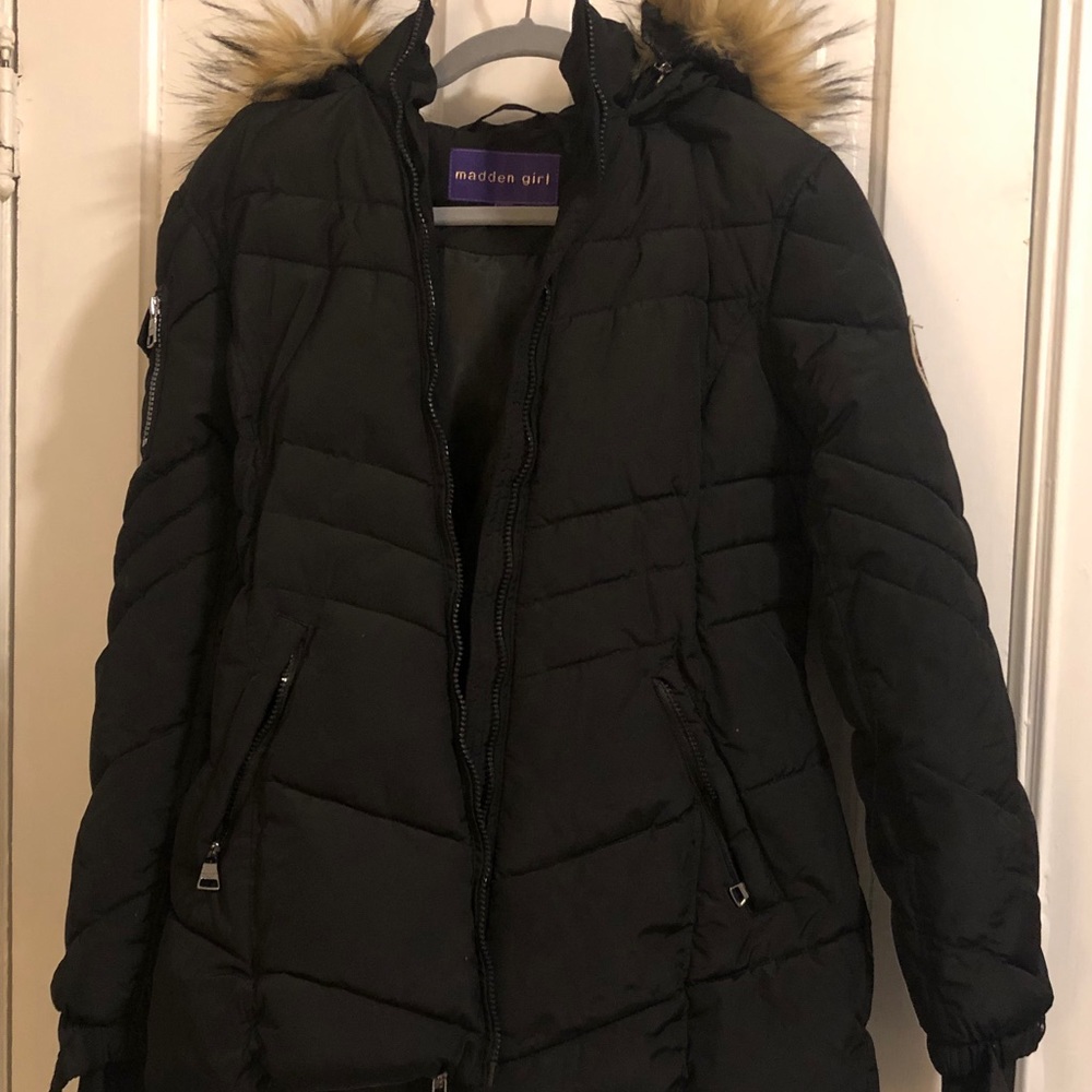 Madden Girl Fur Hood Puffer Jacket